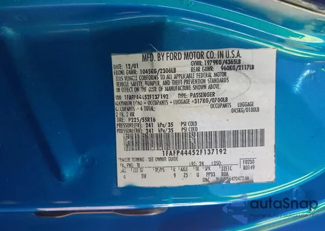 2002 Ford Mustang from USA, damaged, VIN 1FAFP44452F137192